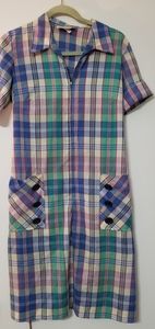 Vintage Lauren Originals plaid shift dress 14